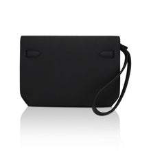 Load image into Gallery viewer, Kelly Depeches 25 Pouch Bag Black Galop D’Leather with Palladium Hardware