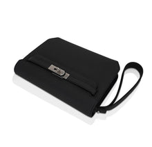 Load image into Gallery viewer, Kelly Depeches 25 Pouch Bag Black Galop D’Leather with Palladium Hardware