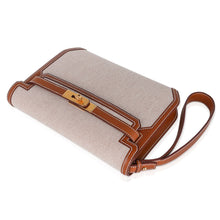 Load image into Gallery viewer, Kelly Depeches 25 Pouch Toile / Fauve Barenia Trim Gold Hardware