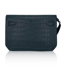 Load image into Gallery viewer, Kelly Depeches 25 Pouch Vert Rousseau Matte Alligator Palladium Hardware