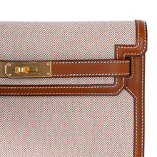 Load image into Gallery viewer, Kelly Depeches 25 Pouch Toile / Fauve Barenia Trim Gold Hardware
