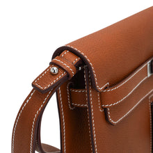 Load image into Gallery viewer, Kelly Depeches Touch Pouch 25 Bag Fauve Barenia Faubourg Leather and Gold Matte Alligator with Palladium Hardware