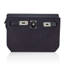Load image into Gallery viewer, Kelly Depeches 25 Pouch Bag Blue Ocean Togo Leather with Palladium Hardware