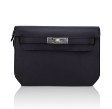 Load image into Gallery viewer, Kelly Depeches 25 Pouch Bag Blue Ocean Togo Leather with Palladium Hardware