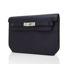 Load image into Gallery viewer, Kelly Depeches 25 Pouch Bag Blue Ocean Togo Leather with Palladium Hardware
