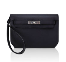 Load image into Gallery viewer, Kelly Depeches 25 Pouch Bag Blue Ocean Togo Leather with Palladium Hardware
