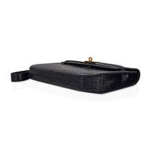 Load image into Gallery viewer, Kelly Depeches 25 Pouch Black Matte Alligator Gold Hardware New