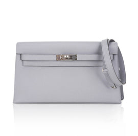 Kelly Elan Gris Pantin Veau Madame Leather with Palladium Hardware