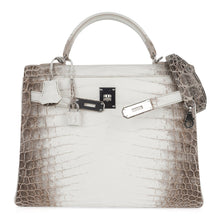 Load image into Gallery viewer, Limited Edition Kelly 32 Bag Himalaya Crocodile with Palladium Hardware