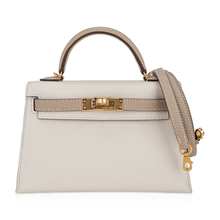 Load image into Gallery viewer, Special Order HSS Mini Kelly 20 Sellier Bag Nata and Trench Epsom Leather with Gold Hardware