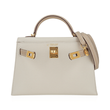 Load image into Gallery viewer, Special Order HSS Mini Kelly 20 Sellier Bag Nata and Trench Epsom Leather with Gold Hardware