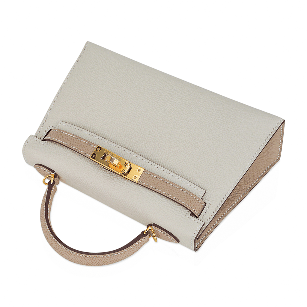 Special Order HSS Mini Kelly 20 Sellier Bag Nata and Trench Epsom Leather with Gold Hardware