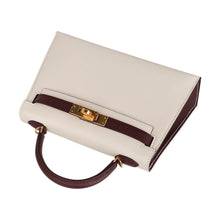 Load image into Gallery viewer, Special Order HSS Mini Kelly 20 Sellier Bag Nata &amp; Bordeaux Epsom Leather with Gold Hardware