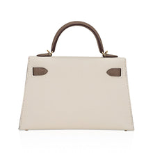 Load image into Gallery viewer, Special Order HSS Mini Kelly 20 Bag Sellier Craie &amp; Etoupe Epsom Leather with Gold Hardware