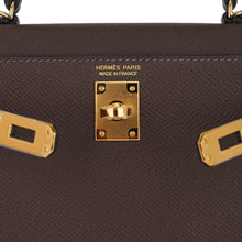 Load image into Gallery viewer, Special Order HSS Mini Kelly 20 Sellier Bag Ecorce Etoupe and Black with Gold Hardware