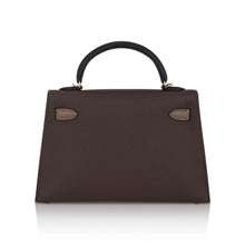 Load image into Gallery viewer, Special Order HSS Mini Kelly 20 Sellier Bag Ecorce Etoupe and Black with Gold Hardware