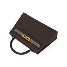 Load image into Gallery viewer, Special Order HSS Mini Kelly 20 Sellier Bag Ecorce Etoupe and Black with Gold Hardware