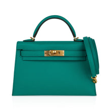 Load image into Gallery viewer, Kelly 20 Mini Sellier Bag Jade Epsom Leather Gold Hardware New w/Box