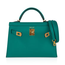 Load image into Gallery viewer, Kelly 20 Mini Sellier Bag Jade Epsom Leather Gold Hardware New w/Box