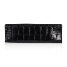 Load image into Gallery viewer, Kelly Pochette Bag Matte Black Crocodile Clutch Palladium