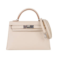Load image into Gallery viewer, Kelly 20 Mini Sellier Bag Craie Epsom Leather Palladium Hardware New w/Box
