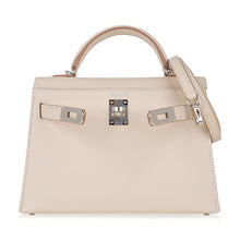 Load image into Gallery viewer, Kelly 20 Mini Sellier Bag Craie Epsom Leather Palladium Hardware New w/Box