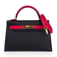 Load image into Gallery viewer, Kelly 20 Sellier Mini HSS Bag Black / Rose Extreme Epsom Gold Hardware