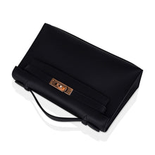 Load image into Gallery viewer, Kelly Pochette Bag Black Rose Gold Hardware Clutch