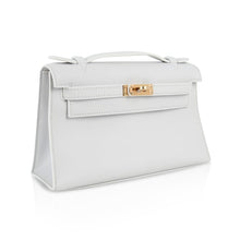 Load image into Gallery viewer, Kelly Pochette Clutch Bag Very Rare White Gold Hardware