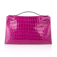 Load image into Gallery viewer, Kelly Pochette Clutch Bag Rose Scheherazade Pink Alligator Gold Hardware