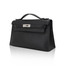 Load image into Gallery viewer, Kelly Pochette Clutch Bag Black Swift Leather with Palladium Hardware