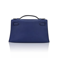 Load image into Gallery viewer, Kelly Pochette Clutch Bag Blue Sapphire Swift Leather with Palladium Hardware