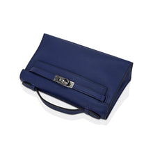 Load image into Gallery viewer, Kelly Pochette Clutch Bag Blue Sapphire Swift Leather with Palladium Hardware