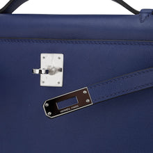 Load image into Gallery viewer, Kelly Pochette Clutch Bag Blue Sapphire Swift Leather with Palladium Hardware