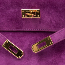 Load image into Gallery viewer, Kelly Pochette Doblis (Suede) Violet Purple Clutch Bag Gold