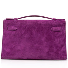 Load image into Gallery viewer, Kelly Pochette Doblis (Suede) Violet Purple Clutch Bag Gold