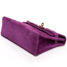 Load image into Gallery viewer, Kelly Pochette Doblis (Suede) Violet Purple Clutch Bag Gold
