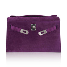 Load image into Gallery viewer, Limited Edition Kelly Pochette Violet Doblis Clutch Bag with Palladium Hardware