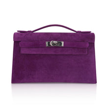 Load image into Gallery viewer, Limited Edition Kelly Pochette Violet Doblis Clutch Bag with Palladium Hardware