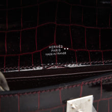 Load image into Gallery viewer, Kelly Pochette Clutch Bag Bordeaux Crocodile Jewel Toned Palladium