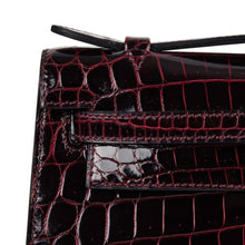 Load image into Gallery viewer, Kelly Pochette Clutch Bag Bordeaux Crocodile Jewel Toned Palladium