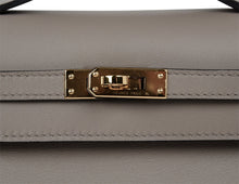 Load image into Gallery viewer, Kelly Pochette Gris Asphalte Swift Gold Hardware