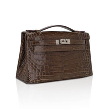 Load image into Gallery viewer, Kelly Pochette Clutch Gris Elephant Crocodile Bag