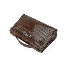 Load image into Gallery viewer, Kelly Pochette Clutch Gris Elephant Crocodile Bag