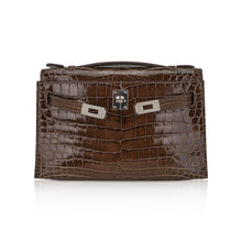 Load image into Gallery viewer, Kelly Pochette Clutch Gris Elephant Crocodile Bag