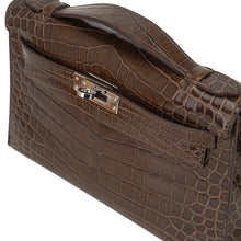 Load image into Gallery viewer, Kelly Pochette Clutch Gris Elephant Crocodile Bag