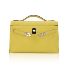 Load image into Gallery viewer, Kelly Pochette Clutch Bag Jaune De Naples Swift Leather with Palladium Hardware