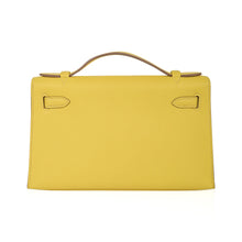 Load image into Gallery viewer, Kelly Pochette Bag Lime Clutch Gold Hardware Swift Leather
