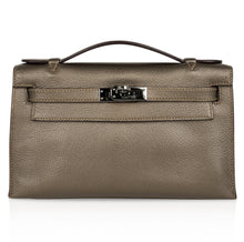 Load image into Gallery viewer, Kelly Pochette Metallic Bronze Clutch Bag Chevre Palladium