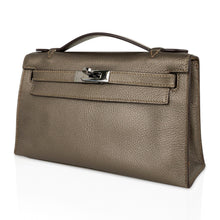 Load image into Gallery viewer, Kelly Pochette Metallic Bronze Clutch Bag Chevre Palladium